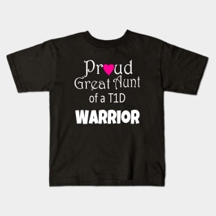 Proud  Great Aunt - White Text - Pink Heart Kids T-Shirt